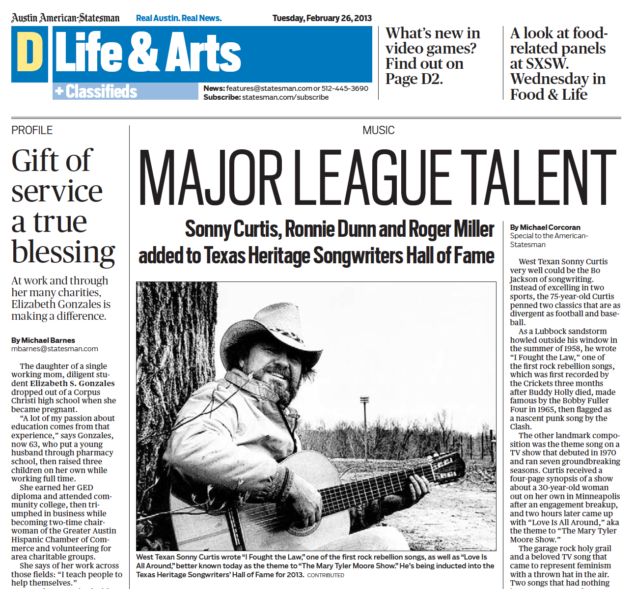 Texas Heritage Songwriters' Association featured in the Austin American-Statesman